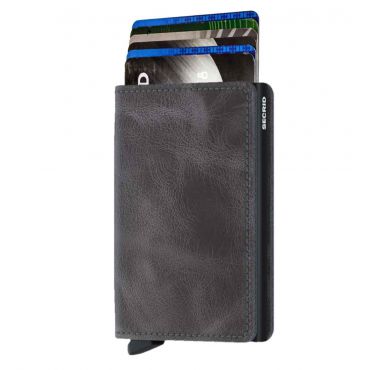 SECRID - Secrid slim wallet leer vintage grijs-zwart
