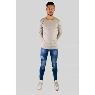 Grj-denim - Damaged Skinny fit Jeans stretch washed light blue (L32)
