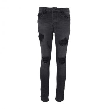 Terance Kole - Jeans damaged skinny zwart (L34)