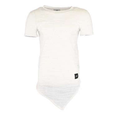 Sixth June - T-shirt asymetrisch off white met textuur
