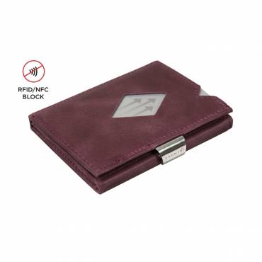 Exentri - Exentri slim wallet leer paars met RFID bescherming