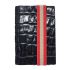 Q7-WALLET - RFID slim wallet leer-elastiek croco zwart rood