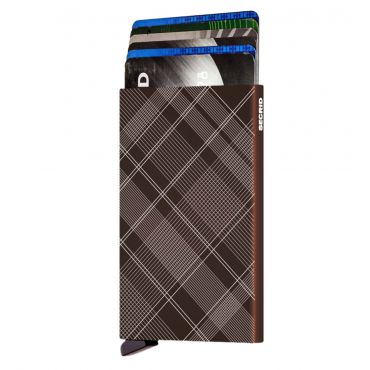SECRID - Secrid card protector aluminium tartan bruin gelaserd