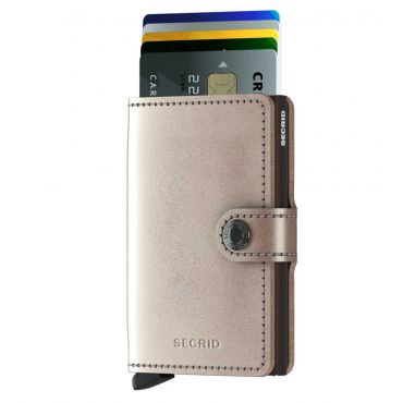 SECRID - Secrid mini wallet leer metallic champagne bruin