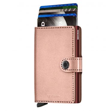 SECRID - Secrid mini wallet leer metallic rose bordeaux