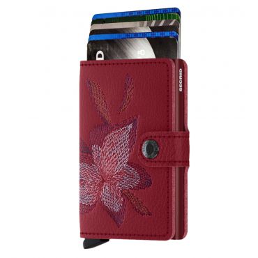 SECRID - Secrid mini wallet leer stitch magnolia rosso