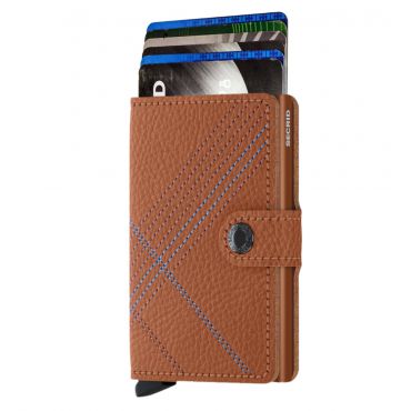 SECRID - Secrid mini wallet leather stitch linea caramello