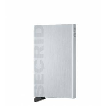Secrid card protector aluminium in kleur zilver gelaserd Secrid logo
