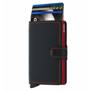 Secrid mini wallet leer mat zwart rood