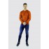 Y TWO Jeans Basic sweater oranje wassing