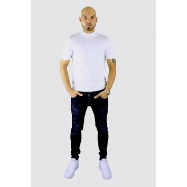 Enzo di Capri Gebreid t-shirt turtleneck off white