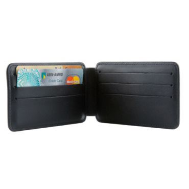 BRINK - Platte creditcardhouder met moneyclip zw
