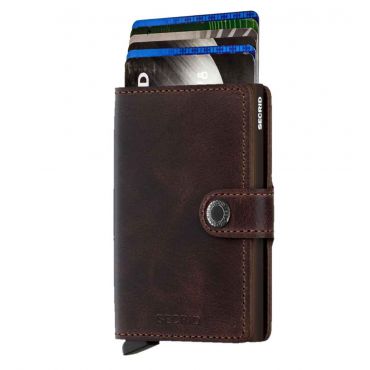 SECRID - Secrid mini wallet leather vintage chocolate